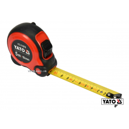 Рулетка YATO 5 м x 19 мм зі сталевою стрічкою і нейлоновим покриттям і подвійним блокуванням