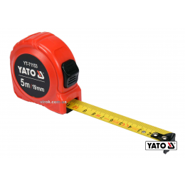 Рулетка YATO 5 м x 19 мм зі сталевою стрічкою і нейлоновим покриттям і подвійним блокуванням