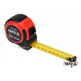 Рулетка YATO 5 м x 25 мм зі сталевою стрічкою і нейлоновим покриттям