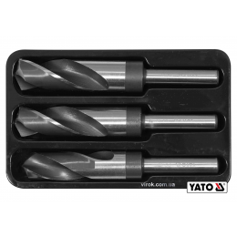 Набір свердл по металу YATO HSS 4241 Ø22-24-25 мм 75/150 мм до нержавіючої і конструкційної сталі 3 шт