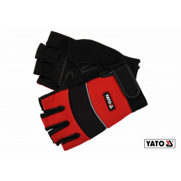 Рукавиці робочі з відкритими пальцями YATO штучна шкіра + синтетична тканина розмір 9