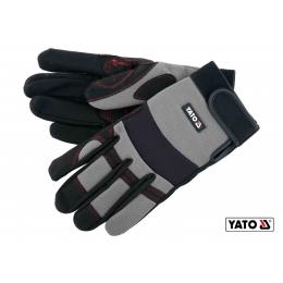 Рукавиці робочі з застібкою-липучкою YATO штучна шкіра + синтетична тканина розмір 9