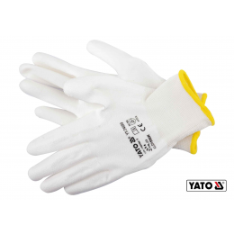 Рукавиці робочі нейлонові білі YATO розмір 9