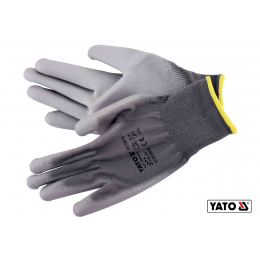 Рукавиці робочі нейлонові сірі YATO розмір 9
