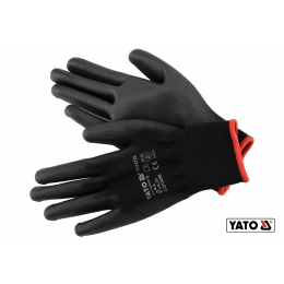 Рукавиці робочі нейлонові чорні YATO розмір 8
