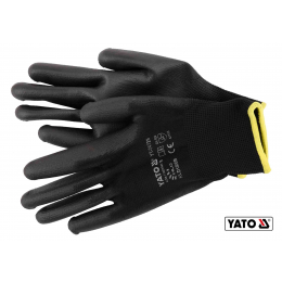 Рукавиці робочі нейлонові чорні YATO розмір 9