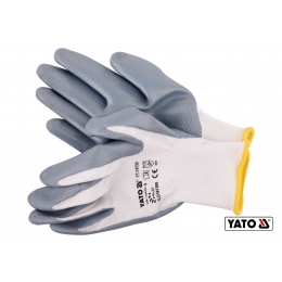 Рукавиці робочі оливостійкі з нейлону і нітрилу YATO розмір 9