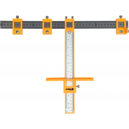 Шаблон для розмічання отворів VOREL з радіуом 200 мм; метрична і дюймова шкали