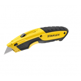 Ніж з висувним трапецевидним лезом STANLEY: 5 позицій, в металевому корпусі + 3 леза
