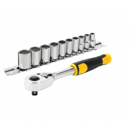 Тріщатка з головками STANLEY : квадрвт 1/4 