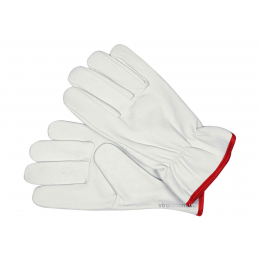 Рукавиці робочі білі з червоною крайкою YATO бавовна + шкіра розмір 10
