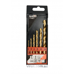 Набір свердл по металу YATO HSS-TiN 2-8 мм 6 шт