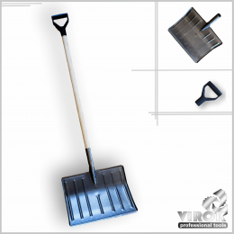 Лопата металева  для прибирання снігу VIROK з держаком (молоткове пофарбування)