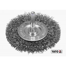 Щітка дискова зачисна з нержавіючої сталі до дрилі YATO Ø75 мм 4500 об/хв зі шпинделем Ø6 мм