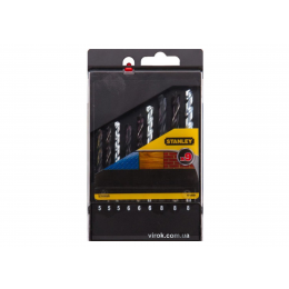 Набір свердл по металу, дереву, цеглі STANLEY BASIC 5-8 мм 9 шт