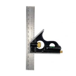 Кутник багатофункційний металевий YATO 150 мм з прямим кутом і рівнем 45 | 90 ˚