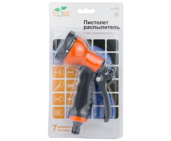 Фото 11 - Пистолет-распылитель 7-ми режимный (ABS+TPR) FLORA (5011494)