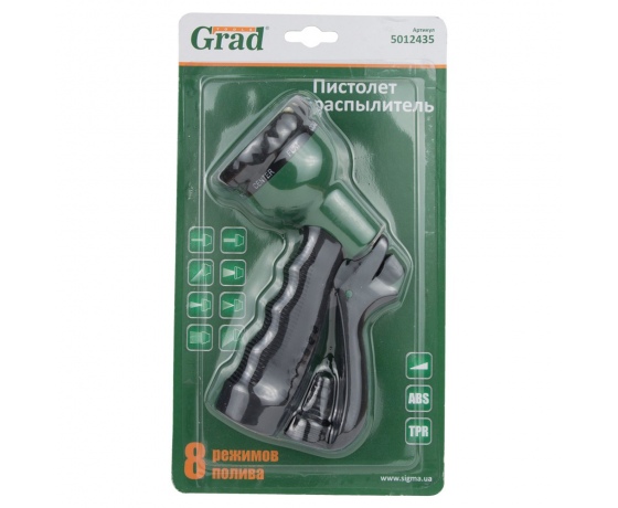 Фото 12 - Пистолет-распылитель 8-ми режимный lite (ABS+TPR) GRAD (5012435)