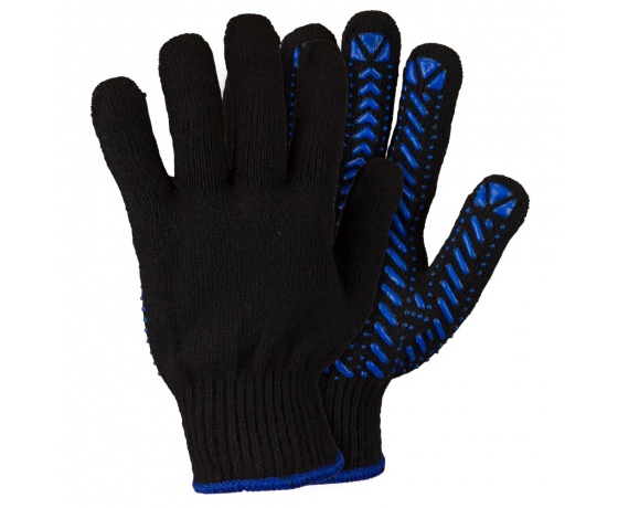 Фото 3 - Перчатки трикотажные с ПВХ точкой р10 Актив (черные) КРАТНО 12 парам SIGMA (9442471)