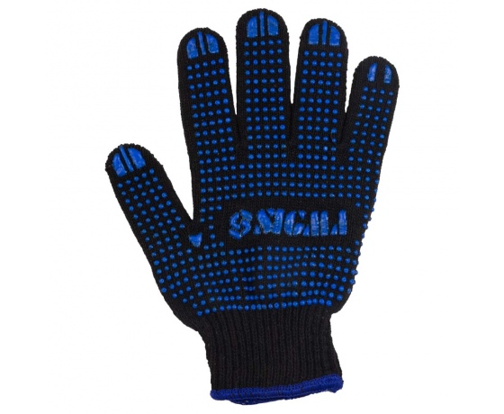 Фото 8 - Перчатки трикотажные с ПВХ точкой р10 Оптима (черные) КРАТНО 12 парам SIGMA (9442531)