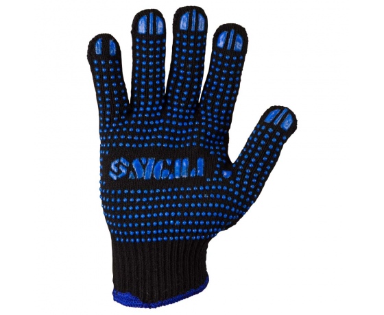 Фото 9 - Перчатки трикотажные с ПВХ точкой р10 Оптима (черные) КРАТНО 12 парам SIGMA (9442531)