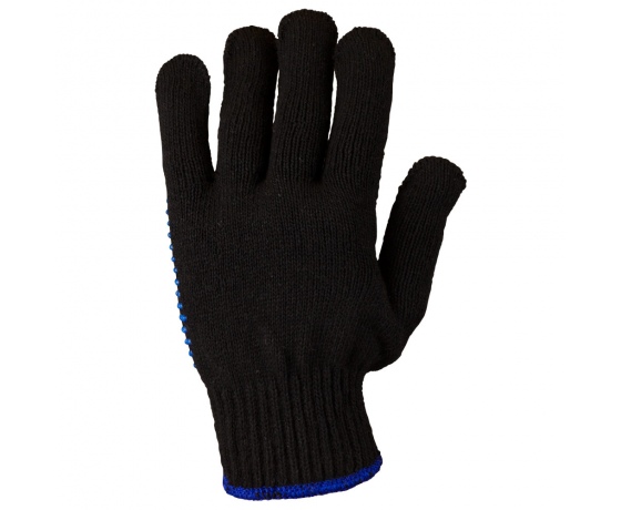 Фото 12 - Перчатки трикотажные с ПВХ точкой р10 Оптима (черные) КРАТНО 12 парам SIGMA (9442531)