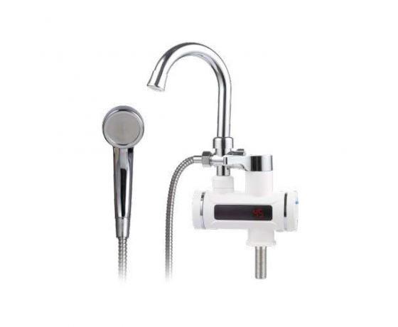 Фото 2 - Кран-водонагреватель проточный s92 3.3кВт для ванны излив ухо на гайке с дисплеем и термостатом AQUATICA (9792203)
