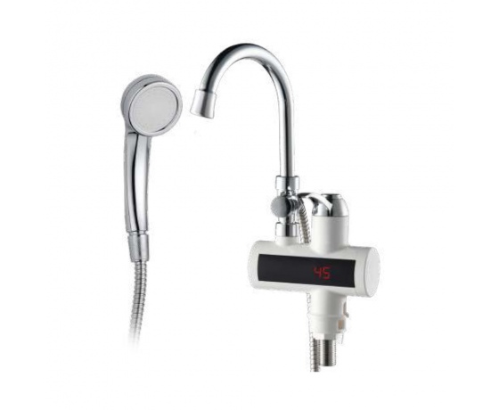 Фото 2 - Кран-водонагреватель проточный s98 3.0кВт для ванны излив ухо на гайке с дисплеем AQUATICA (9798203)