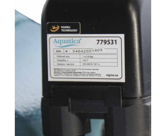 Фото 8 - Станция 1.1кВт Hmax 48м Qmax 85л/мин (самовсасывающий насос) 50л Украина AQUATICA (775084/50)