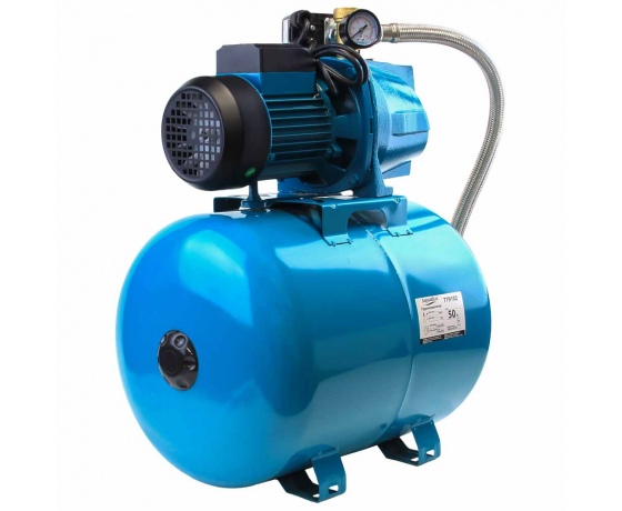 Фото 2 - Станция 1.1кВт Hmax 48м Qmax 85л/мин (самовсасывающий насос) 50л Украина AQUATICA (775084/50)