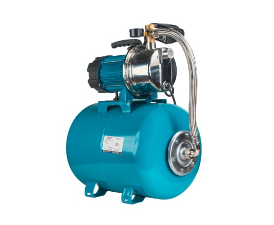 Фото 3 - Станция 1.2кВт Hmax 48м Qmax 80л/мин нерж (самовсасывающий насос нерж) 50л Украина LEO (775314/50)