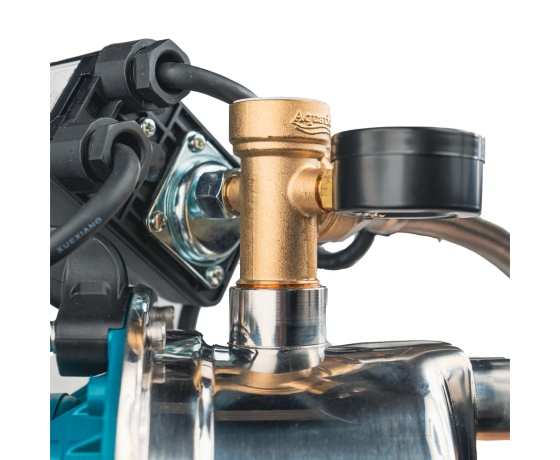 Фото 7 - Станция 1.2кВт Hmax 48м Qmax 80л/мин нерж (самовсасывающий насос нерж) 50л Украина LEO (775314/50)