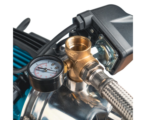 Фото 8 - Станция 1.2кВт Hmax 48м Qmax 80л/мин нерж (самовсасывающий насос нерж) 50л Украина LEO (775314/50)