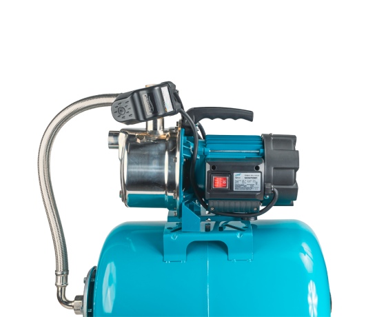 Фото 9 - Станция 1.0кВт Hmax 44м Qmax 73л/мин нерж (самовсасывающий насос нерж) 50л Украина LEO (775313/50)