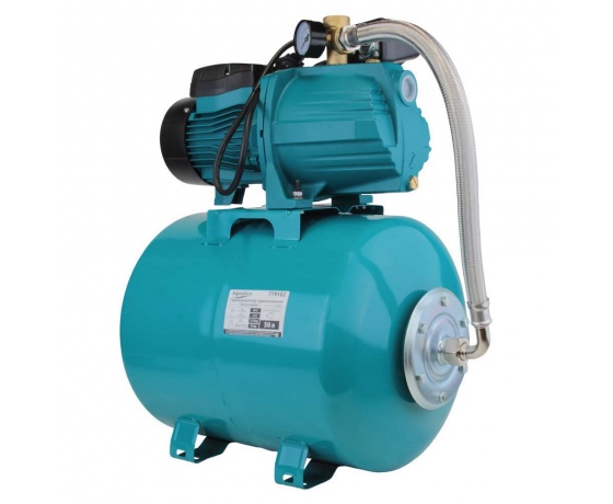 Фото 2 - Станция 0.9кВт Hmax 48м Qmax 85л/мин (самовсасывающий насос) 50л Украина LEO (775386/50)