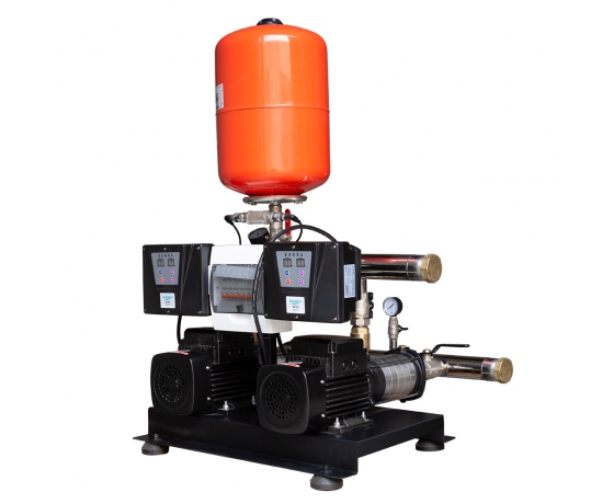 Фото 5 - Cтанция повышения давления 2×1.1кВт Hmax 58м Qmax 120л/мин нерж 24л + частотное регулирование LEO 3.0 (2ECHm4-60-2AVF-1.1M-24)