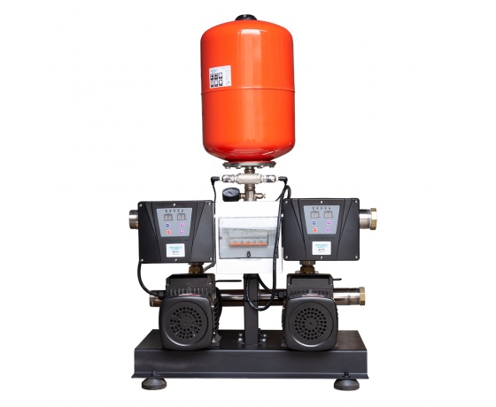 Фото 2 - Cтанция повышения давления 2×1.1кВт Hmax 58м Qmax 120л/мин нерж 24л + частотное регулирование LEO 3.0 (2ECHm4-60-2AVF-1.1M-24)