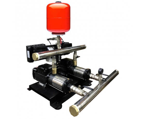 Фото 3 - Станция повышения давления 2×1.1кВт Hmax 48м Qmax 120л/мин нерж 8л + частотное регулирование LEO 3.0 (2ECHm4-50-2AVF-1.1M-8)