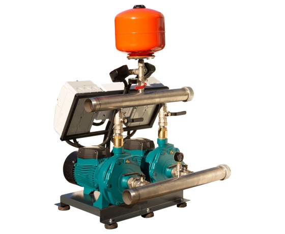 Фото 5 - Станция повышения давления 2×1.5кВт Hmax 57.5м Qmax 160л/мин 19л + частотное регулирование LEO 3.0 (22ACm150-2AVF-2.2M-19)