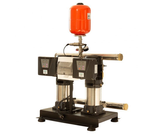 Фото 2 - Станция повышения давления 2×1.1кВт Hmax 82м Qmax 67л/мин 8л + частотное регулирование LEO 3.0 (2EVPm2-7-2AVF-1.1M-8)