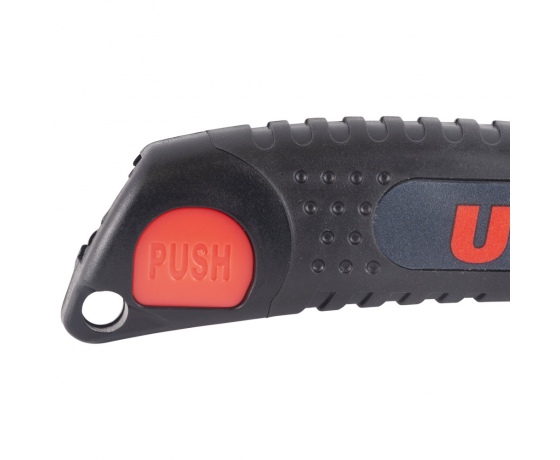 Фото 7 - Нож сегментный лезвие 9мм корпус ABS/TPR автоматический замок ULTRA (8210142)