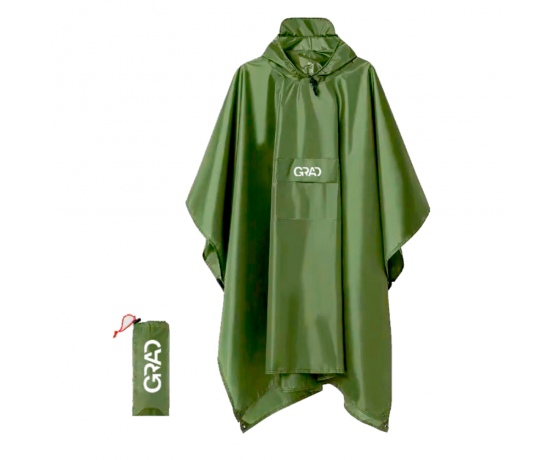 Фото 2 - Плащ-пончо от дождя Adventure оливковый GRAD (9461905)