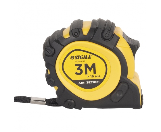 Фото 4 - Рулетка магнитная обрезиненная JT фиксатор+тормоз 3м×16мм SIGMA (3823021)