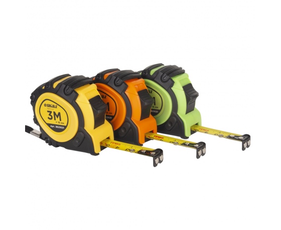 Фото 8 - Рулетка магнитная обрезиненная JT фиксатор+тормоз 3м×16мм SIGMA (3823021)