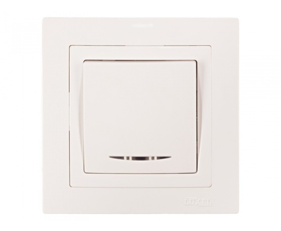 Фото 2 - Выключатель с подсветкой Luxel BRAVO (5005) белый