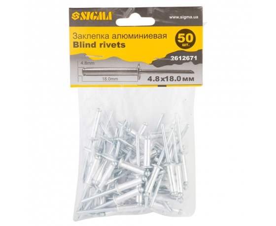 Фото 2 - Заклепки алюминиевые Standard 4.8×18мм 50шт SIGMA (2612671)