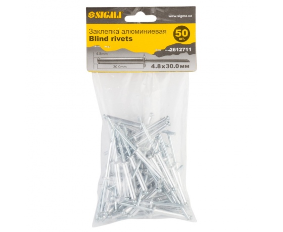 Фото 2 - Заклепки алюминиевые Standard 4.8×30мм 50шт SIGMA (2612711)