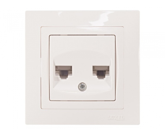 Фото 2 - Компьютерная розетка двойная Luxel BRAVO (5028) белая