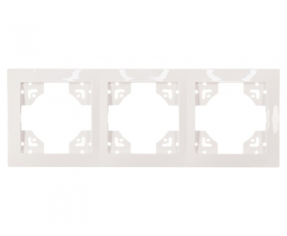 Фото 2 - Рамка 3-я горизонтальная Luxel BRAVO (5023) белая