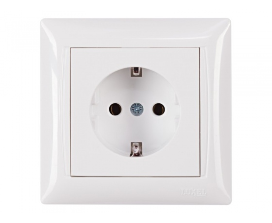 Фото 2 - Розетка с заземлением Luxel PRIMERA  (3004) белая